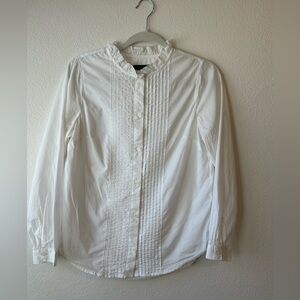 J. Crew White Button Down Shirt with Pintuck Details